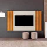 Painel Moderno Ripado - Vertex-naturale-off White - Mavau Móveis