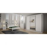 Guarda Roupa Casal Com Espelho 3 Portas 6 Gavetas - Palazzo-branco - Móveis Novo Horizonte