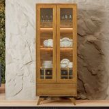 Cristaleira 2 Portas Com Led - Vitrum-naturale - Mavau Móveis