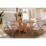 Sala De Jantar Moderna Laminada 6 Cadeiras 1,80x0,90m - Jade - Harmonia Salas