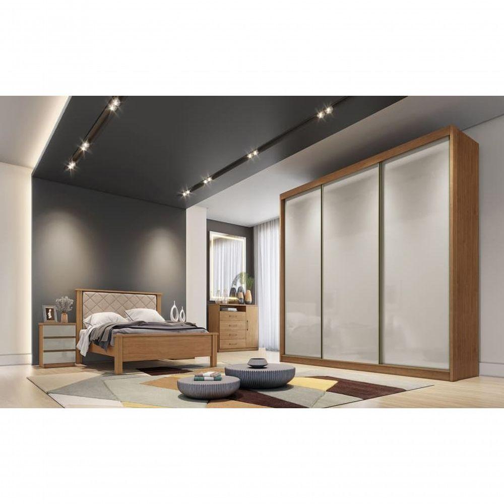 Caromel  3点 Guarda Roupa Casal 3 Portas 8 Gavetas - Logan-cumaru-fendi