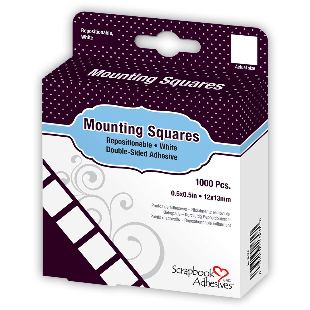 Adesivos Para Álbuns De Recortes Mounting Squares, 3l, Reposicionáveis, Pacote Com 1000