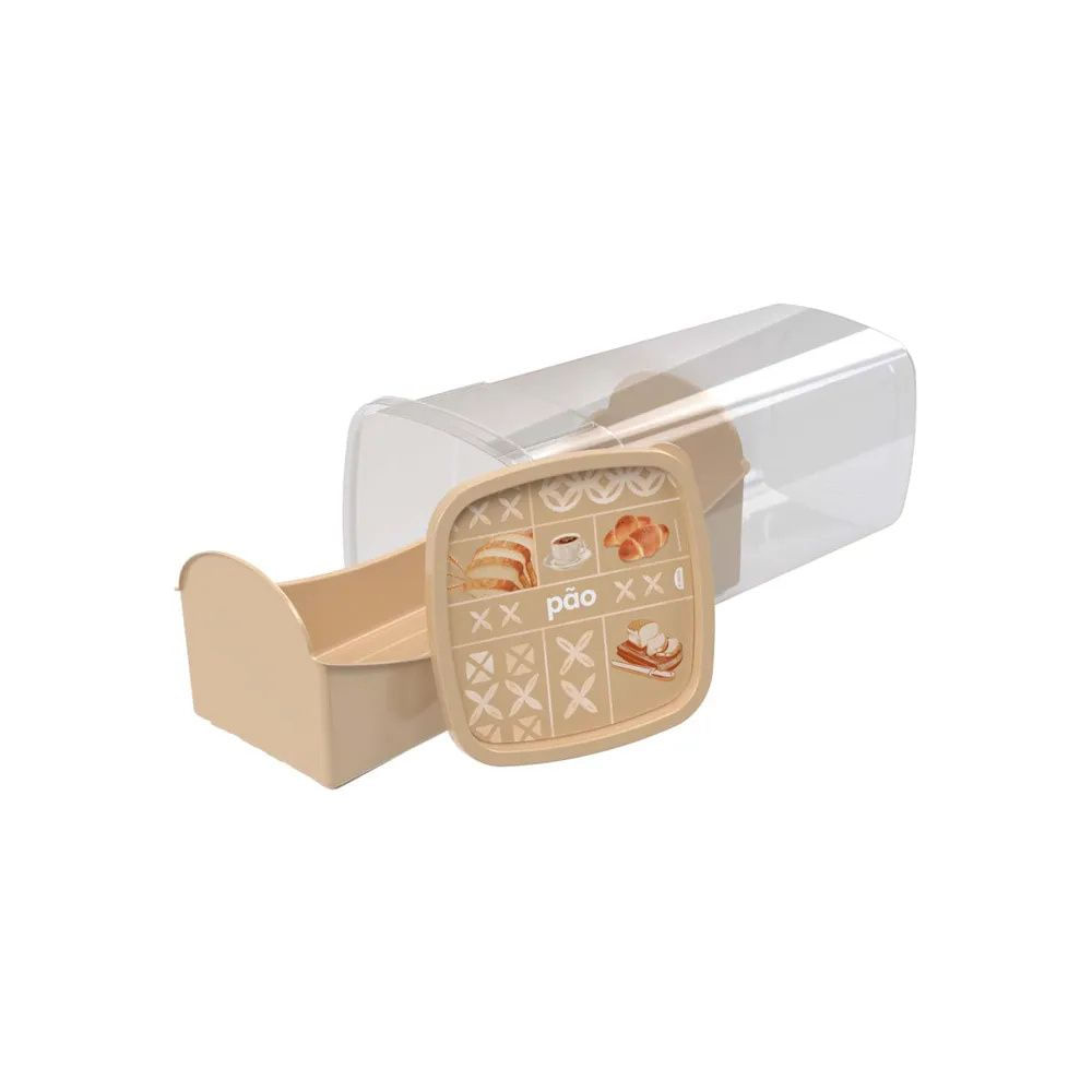 Porta Pao De Forma Retro Plasutil Bege 003407