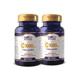 Vitamina C 1.000mg + Zinco + B12 60 Cápsulas Kit 02 Unidades