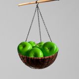 Kit Com 3 Maçãs Verdes Decorativas – Frutas Artificiais Para Centro De Mesa, Estante Ou Sala De Estar