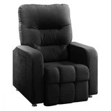 Poltrona Reclinavel Do Papai Maldivas Veludo Preto Preto