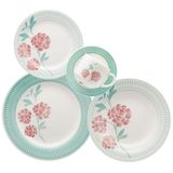 Jogo De Jantar Oxford Myrose Em Ceramica Estampada Alto Brilho 20 Pc