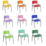 Kit 10 Cadeiras Infantil Iso, Escola, Base Cinza-variados