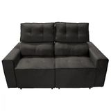 Sofá Para Sala Reclinavel Estofado Price 180cm Veludo Cacau Marrom