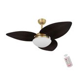Ventilador De Teto Dormamu Dourado 3 Pás 110v Com Controle