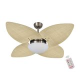 Ventilador De Teto Dormamu Bronze 4 Pás Palmae Natural 220v Com Controle