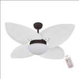 Ventilador De Teto Dormamu Marrom Texturizado 4 Pés Palmae Branco 110v Com Controle