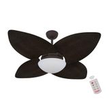 Ventilador De Teto Dormamu Marrom Texturizado 4 Pás Palmae 220v Com Controle
