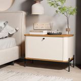 Mesa De Cabeceira Bancroft Off White Nature Preto
