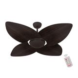 Ventilador De Teto Dormamu Marrom Texturizado Office 4 Pás 110v Com Controle