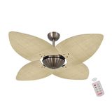 Ventilador De Teto Dormamu Bronze Office 4 Pás Palmae Natural 220v Com Controle