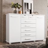 Comoda Manchester 7 Gavetas Branco Fosco Liso