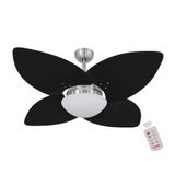 Ventilador De Teto Dormamu Escovado 4 Pás Preto 220v Com Controle