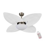 Ventilador De Teto Dormamu Bronze 4 Pás Palmae Branco 110v Com Controle