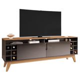 Rack Com Adega Para Tvs 60 Polegada Ceredo Cinza Perola Noce
