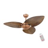 Ventilador De Teto Dormamu Cobre Office 3 Pás Rádica Imbuia 220v Com Controle