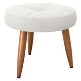 Puff Redondo Para Sala Davi Boucle Natural
