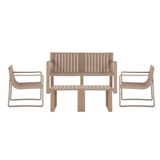 Conjunto 2 Poltronas, 1 Sofá 2 Lug E 2 Mesas Área Externa Verte Eco Rivatti Fibra Natural Café