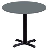 Mesa Ômega Ferro Preto 74 Cm (alt) Base Em X Tampo Mdp Redondo 80 Cm (larg) X 2,50 Cm (alt) Grafito