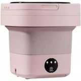 Mini Máquina De Lavar Roupa Portátil Dobrável - Rosa