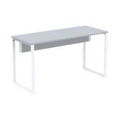 Mesa Escritório P25 Tub Pandin 170 Cm (larg) X 70 Cm (prof) Tampo Mdp Cinza Pé Aço Tubular Branco
