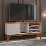 Rack Bancada Veneza Para Tv Até 60 Polegadas Off White/matte
