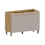 Balcão Cozinha P/ Pia 120cm 3 Pts S/ Tampo Elegance Luciane Freijó/cinammon