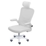 Cadeira Escritório Giratória Nr-17 Presidente Bogotá Or Design Tela Mesh Branca Base Branco Rodízio