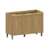 Balcão Cozinha P/ Pia 120cm 3 Pts S/ Tampo Elegance Luciane Freijó/freijó Brasil
