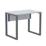 Mesa Escritório P25 Tub Pandin 90 Cm (larg) Tampo Mdp Cinza Pé Aço Tubular Grafito