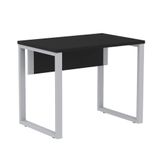 Mesa Escritório P25 Tub Pandin 90 Cm (larg) Tampo Mdp Preto Pé Aço Tubular Cinza