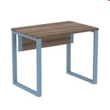Mesa Escritório P25 Tub Pandin 90 Cm (larg) Tampo Mdp Walnut Pé Aço Tubular Azul Dali