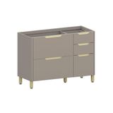Balcão De Cozinha Para Pia 120cm 2 Portas E 3 Gavetas Sem Ta Cinammon/cinammon