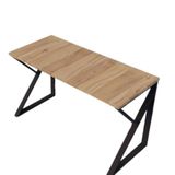 Mesa De Escritório Aço Ferro Metal Robusta Cor Preto Mdf Claro Estilo Industrial Me-03