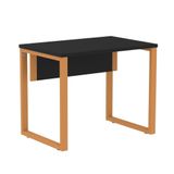 Mesa Escritório P25 Tub Pandin 90 Cm (larg) Tampo Mdp Preto Pé Aço Tubular Laranja