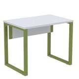 Mesa Escritório P25 Tub Pandin 90 Cm (larg) Tampo Mdp Cinza Pé Aço Tubular Verde Mirô