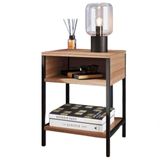 Mesa De Cabeceira Duo Aço Ferro Metal Mdf Robusta Estilo Industrial Cm-02