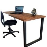 Mesa De Escritório Aço Ferro Madeira Robusta Cor Preto Estilo Industrial Me-02