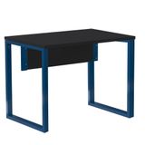 Mesa Escritório P25 Tub Pandin 90 Cm (larg) Tampo Mdp Preto Pé Aço Tubular Azul Del Rey