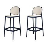 Kit 2 Banquetas Positano Fratini 108 Cm (altura) Polipropileno Azul Tramas Nude Simulando Rattan