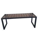 Banco Sem Encosto De Aço Ferro Madeira Robusto Cor Preto Estilo Industrial Mobbili Ba-03