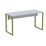 Mesa Escritório P25 Tub Pandin 170 Cm Largura X 70 Cm Profundidade Tampo Mdp Cinza Pé Aço Tubular Verde