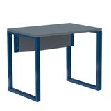 Mesa Escritório P25 Tub Pandin 90 Cm (larg) Tampo Mdp Grafito Pé Aço Tubular Azul Del Rey