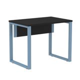 Mesa Escritório P25 Tub Pandin 90 Cm (larg) Tampo Mdp Preto Pé Aço Tubular Azul Dali