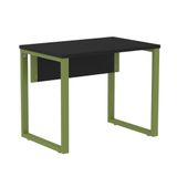 Mesa Escritório P25 Tub Pandin 90 Cm (larg) Tampo Mdp Preto Pé Aço Tubular Verde Mirô